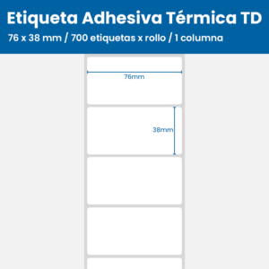 76 x 38 mm / 700 etiquetas x rollo / 1 columna