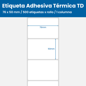 76 x 50 mm / 500 etiquetas x rollo / 1 columna