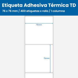 76 x 76 mm / 400 etiquetas x rollo / 1 columna