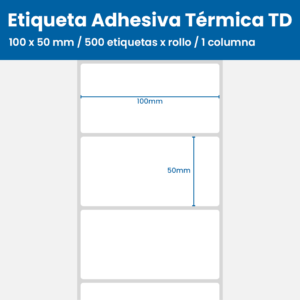 100 x 50 mm / 500 etiquetas x rollo / 1 columna