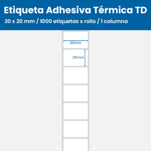 30 x 20mm / 1000 etiquetas x rollo / 1 columna
