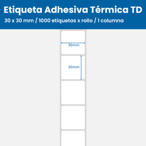 30 x 30mm / 1000 etiquetas x rollo / 1 columna