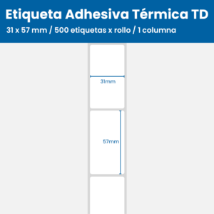 31 x 57 mm / 500 etiquetas x rollo / 1 columna