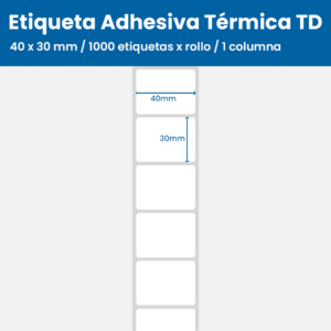 40 x 30 mm / 1000 etiquetas x rollo / 1 columna
