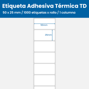 50 x 25 mm / 1000 etiquetas x rollo / 1 columna