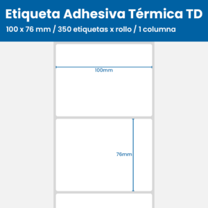 100 x 76 mm / 350 etiquetas x rollo / 1 columna
